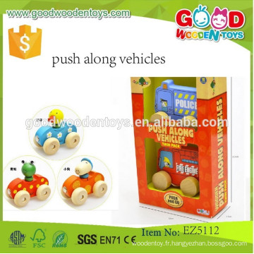 Nouveau produit push along vehicles aniamal design OEM bois véhicules jouets pour enfants EZ5112